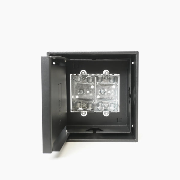 Fittes Receptacle Mount No-See 2 Gang Black Matte