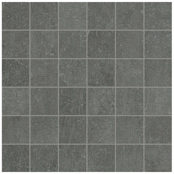 Anatolia 2 x 2 in (5 x 5 cm) Nexus Matte Glazed Porcelain Mosaic, GRAPHITE