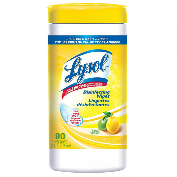 Lysol Disinfecting Surface Wipes, Citrus, 80 Wipes, Disinfectant, Cleaning, Sanitizing