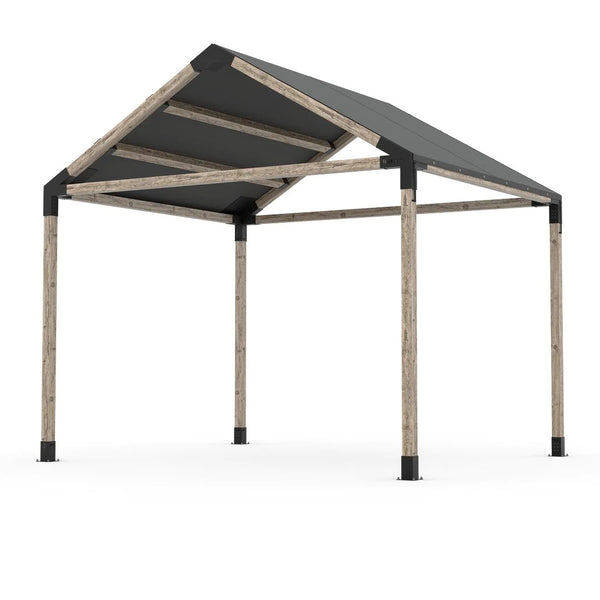 Toja Grid GRID 30 Single Pergola Kit with Water-Repellant Top for 4x4 Wood Posts, 12' x 10' -Graphite