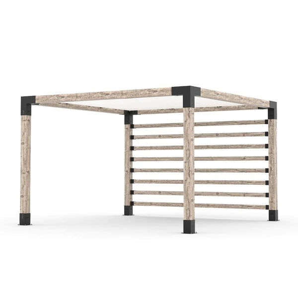 Toja Grid Pergola Kit with Post Wall for 6x6 Wood Posts, 12' x 12' -White
