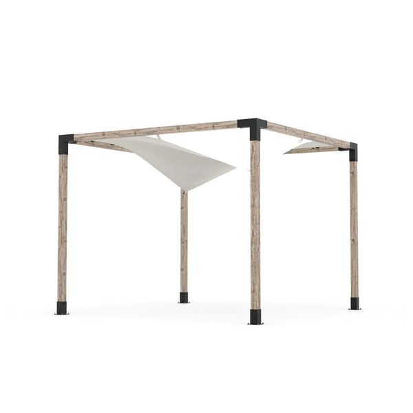 Toja Grid Pergola Kit with Waterproof Wing Top for 4x4 Wood Posts, 10' x 10' -White
