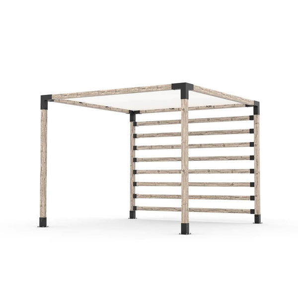 Toja Grid Pergola Kit with Post Wall for 4x4 Wood Posts, 10' x 10' -White