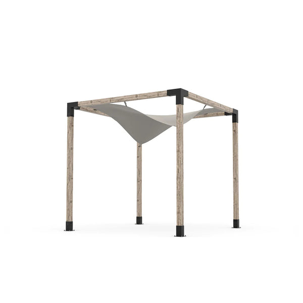 Toja Grid Pergola Kit with Waterproof Wing Top for 4x4 Wood Posts, 8' x 8' -Graphite