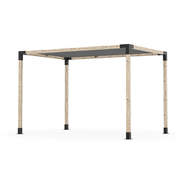 Toja Grid Pergola Kit with SHADE SAIL for 4x4 Wood Posts, 8' x 12' -Graphite