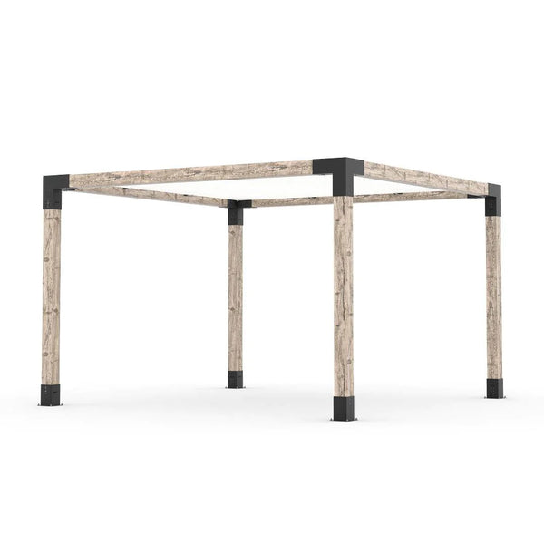 Toja Grid Pergola Kit with SHADE SAIL for 6x6 Wood Posts, 12' x 12' -White