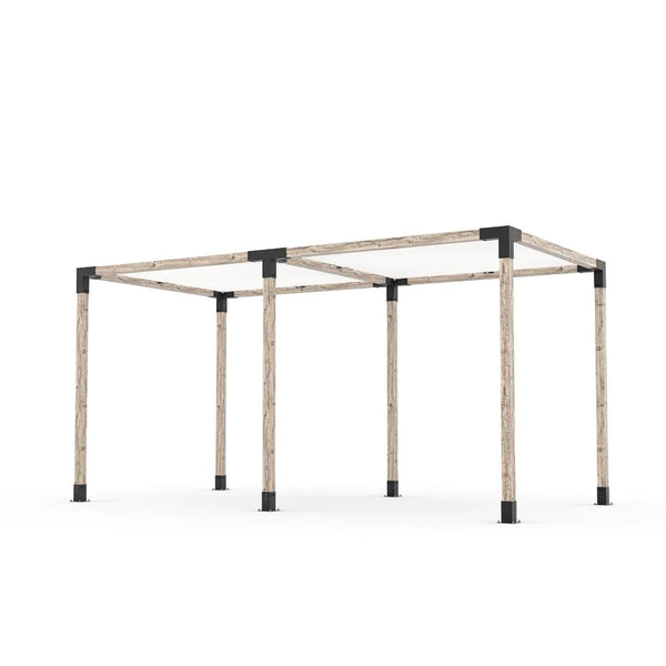 Toja Grid Double Pergola Kit with 2 SHADE SAILS for 4x4 Wood Posts, 8' x 16' -White