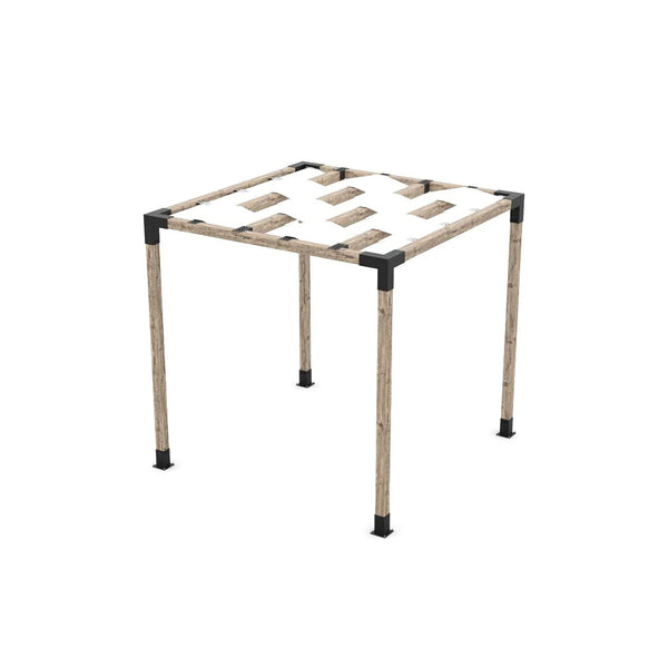 Toja Grid Pergola Kit with Wave Shades for 4x4 Wood Posts, 8' x 8' -White