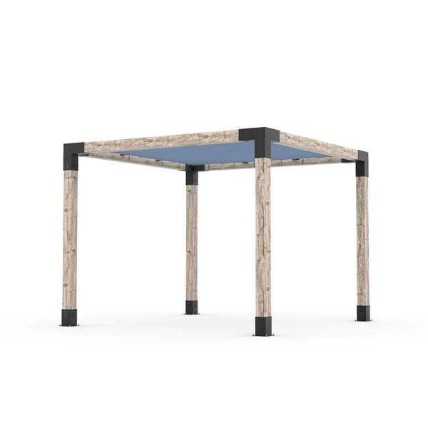 Toja Grid Pergola Kit with SHADE SAIL for 6x6 Wood Posts, 10' x 10' -Denim