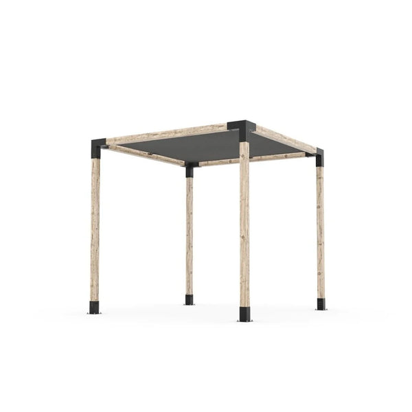 Toja Grid Pergola Kit with SHADE SAIL for 4x4 Wood Posts, 8' x 8' -Graphite