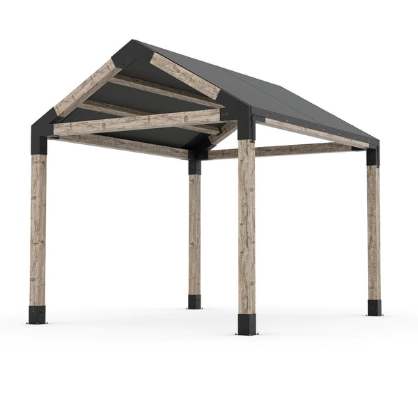 Toja Grid GRID 30 Single Pergola Kit with Water-Repellant Top for 6x6 Wood Posts, 10' x 12' -Graphite
