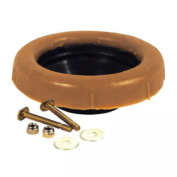 Oatey Toilet Wax Bowl Ring With Sleeve & 2-1/4 Inch Brass Bolts