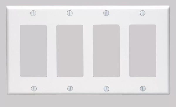 Leviton Decora wall plate 4 Gang, White