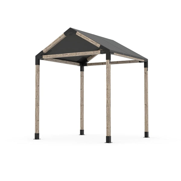 Toja Grid GRID 30 Single Pergola Kit with Water-Repellant Top for 4x4 Wood Posts, 8' x 8' -Graphite