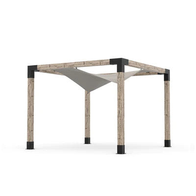 Toja Grid Pergola Kit with Waterproof Wing Top for 6x6 Wood Posts, 10' x 10' -Graphite