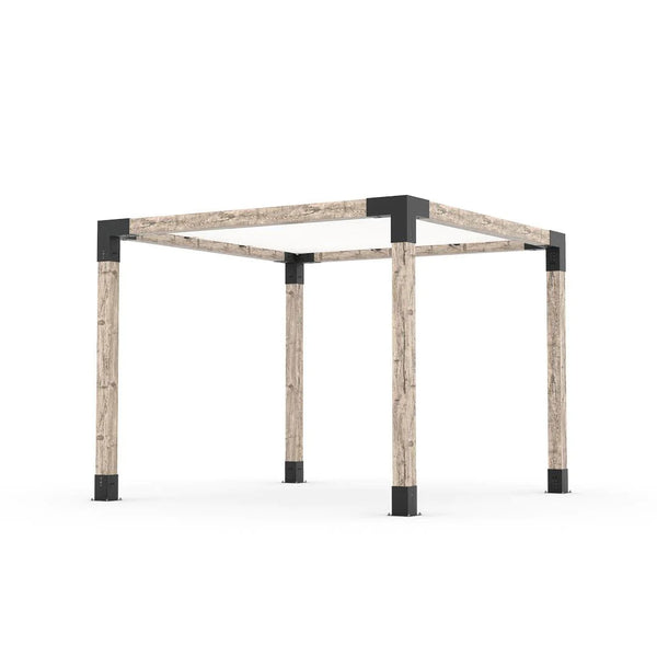 Toja Grid Pergola Kit with SHADE SAIL for 6x6 Wood Posts, 10' x 10' -White