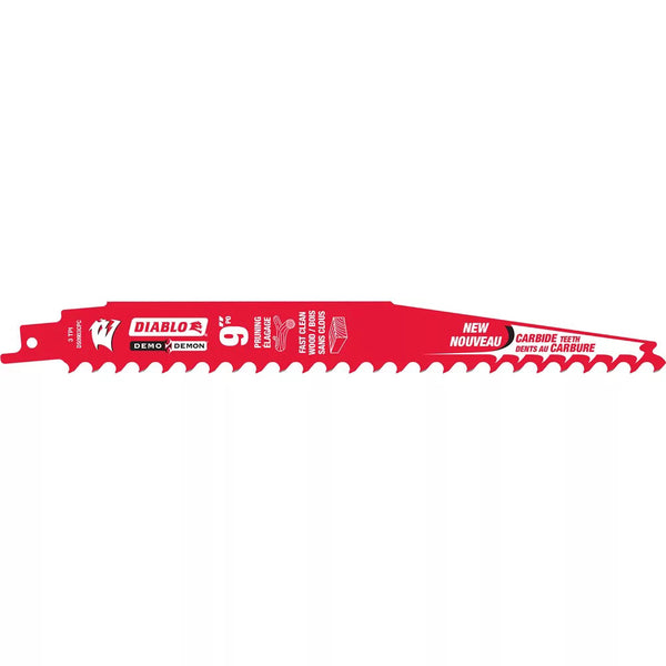 Diablo Demo Demon 9-inch 3 TPI Carbide Tipped Reciprocating Saw Blade for Pruning/Clean Wood Cutting