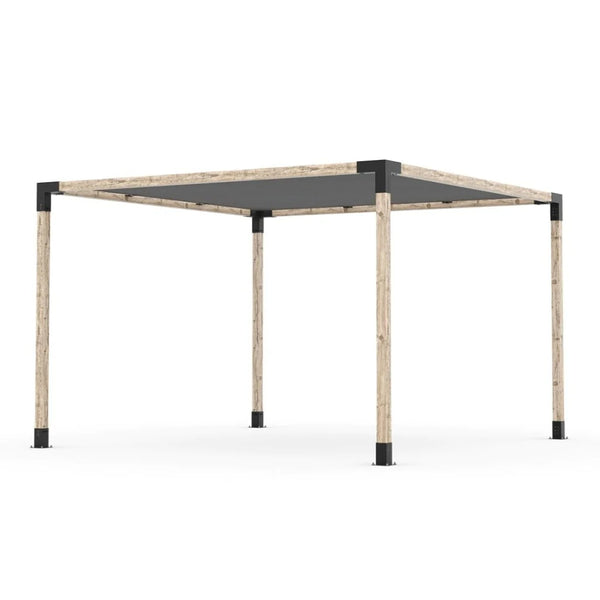 Toja Grid Pergola Kit with SHADE SAIL for 4x4 Wood Posts, 12' x 12' -Graphite