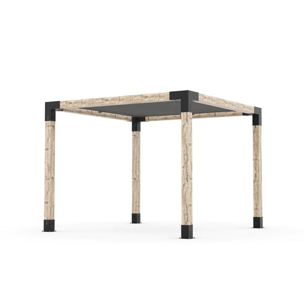 Toja Grid Pergola Kit with SHADE SAIL for 6x6 Wood Posts, 10' x 10' -Graphite