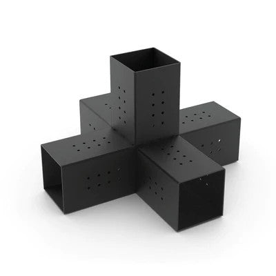 Toja Grid QUINT 5 Arm Pergola Structure Extension Bracket for 6x6 Rough Cut Wood Posts