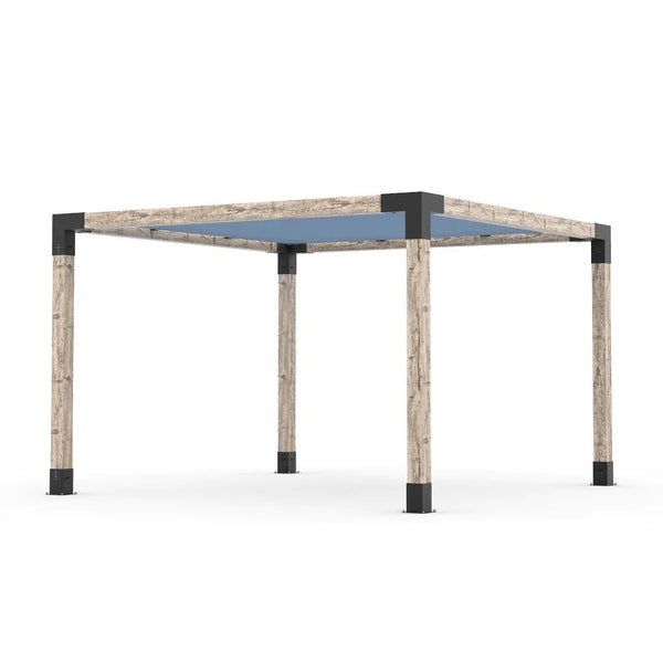 Toja Grid Pergola Kit with SHADE SAIL for 6x6 Wood Posts, 12' x 12' -Denim
