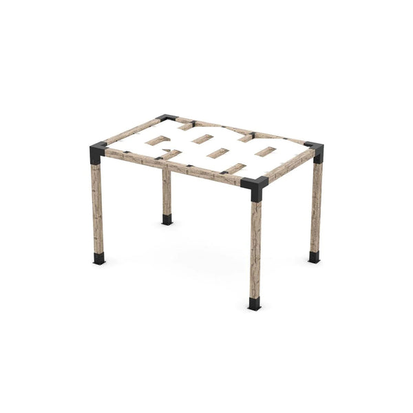 Toja Grid Pergola Kit with Wave Shades for 6x6 Wood Posts, 8' x 12' -White