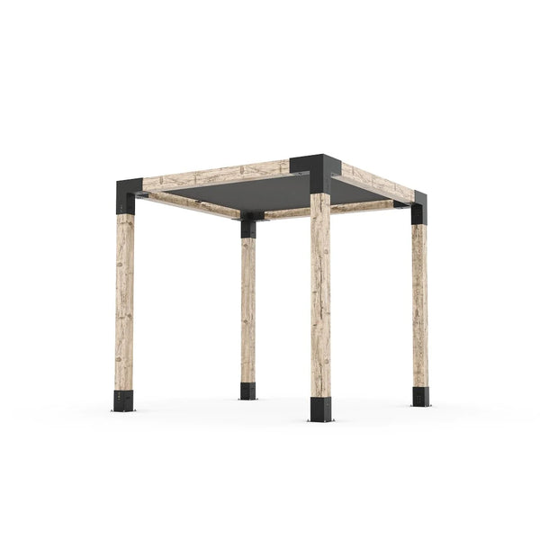 Toja Grid Pergola Kit with SHADE SAIL for 6x6 Wood Posts, 8' x 8' -Graphite