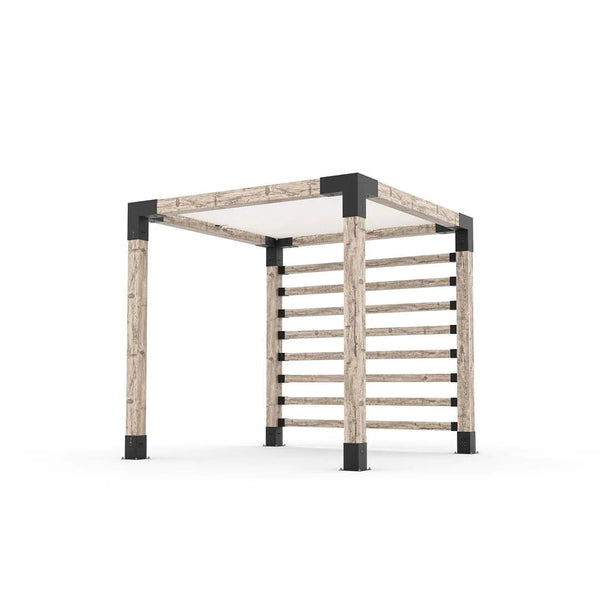 Toja Grid Pergola Kit with Post Wall for 6x6 Wood Posts, 8' x 8' -White