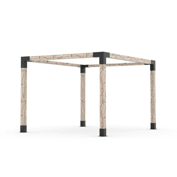 Toja Grid Pergola Kit with SHADE SAIL for 6x6 Wood Posts, 10' x 12' -White