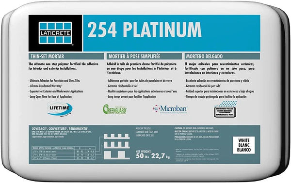 LATICRETE 254 PLATINUM (GREY), 22.7 KG / 50LB(56 UNITS/PALLET)