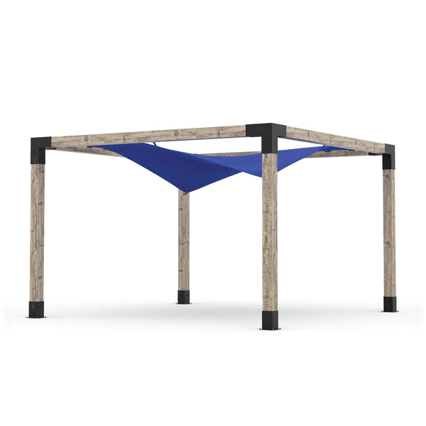 Toja Grid Pergola Kit with Waterproof Wing Top for 6x6 Wood Posts, 12' x 12' -Blue