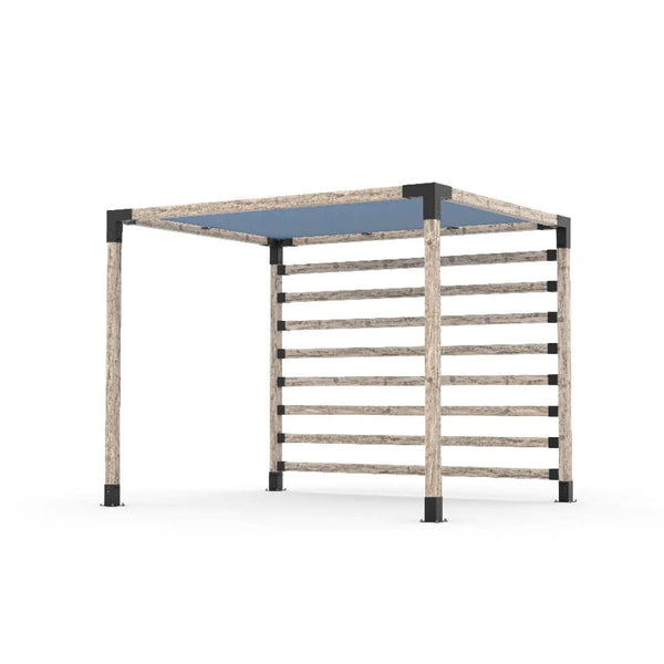 Toja Grid Pergola Kit with Post Wall for 4x4 Wood Posts, 8' x 10' -Denim