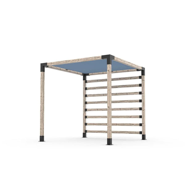 Toja Grid Pergola Kit with Post Wall for 4x4 Wood Posts, 8' x 8' -Denim