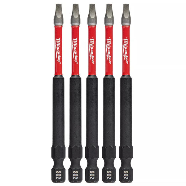 Milwaukee Tool SHOCKWAVE Square 2 3.5-inch Impact Duty Steel Screwdriver Bit (5-Pack)