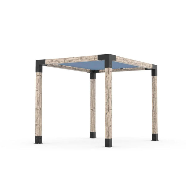 Toja Grid Pergola Kit with SHADE SAIL for 6x6 Wood Posts, 8' x 10' -Denim