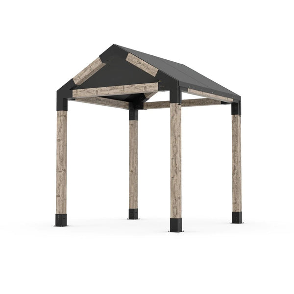 Toja Grid GRID 30 Single Pergola Kit with Water-Repellant Top for 6x6 Wood Posts, 8' x 8' -Graphite