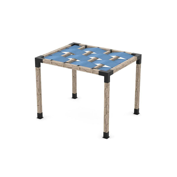 Toja Grid Pergola Kit with Wave Shades for 6x6 Wood Posts, 8' x 10' -Denim