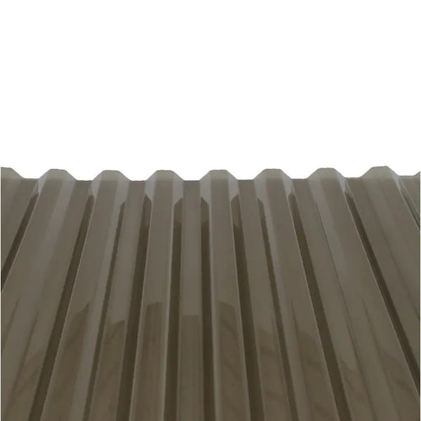 Tuftex PolyCarb 2.17-ft x 12-ft Corrugated Smoke Polycarbonate Plastic Roof Panel