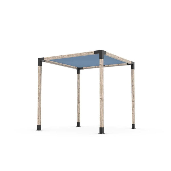 Toja Grid Pergola Kit with SHADE SAIL for 4x4 Wood Posts, 8' x 8' -Denim