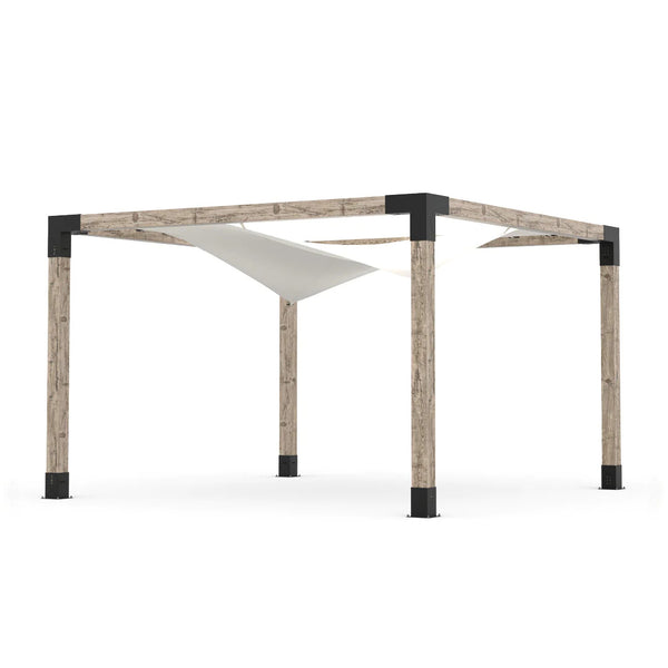 Toja Grid Pergola Kit with Waterproof Wing Top for 6x6 Wood Posts, 12' x 12' -White
