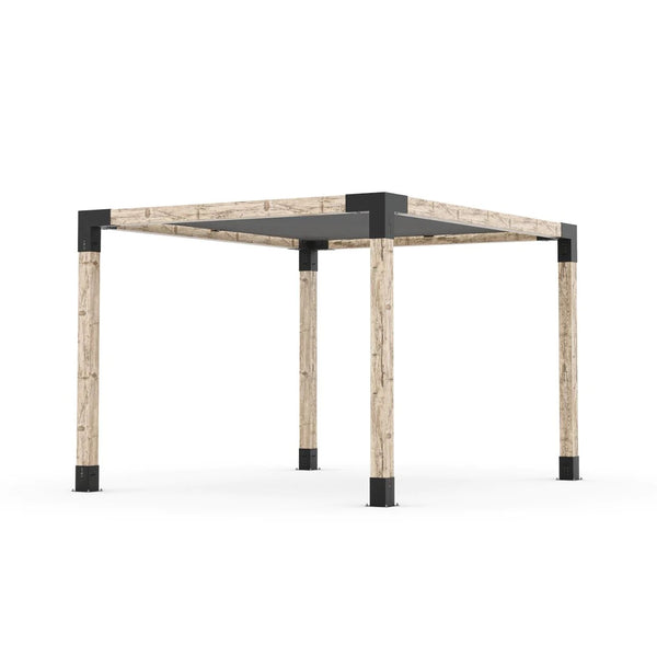 Toja Grid Pergola Kit with SHADE SAIL for 6x6 Wood Posts, 10' x 12' -Graphite