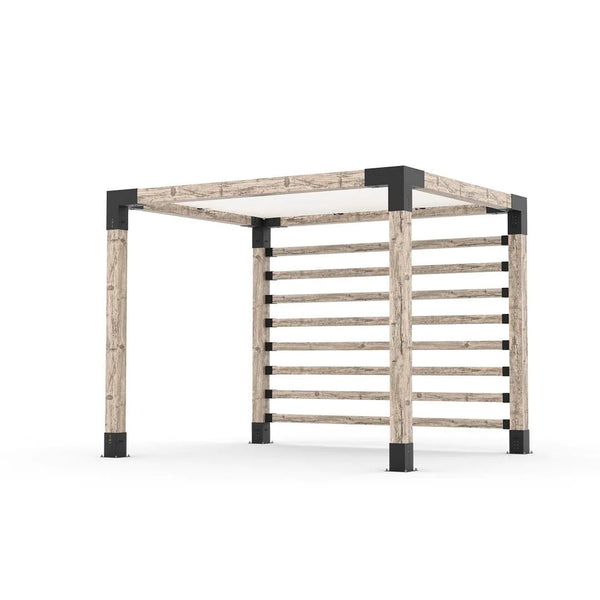 Toja Grid Pergola Kit with Post Wall for 6x6 Wood Posts, 8' x 10' -White