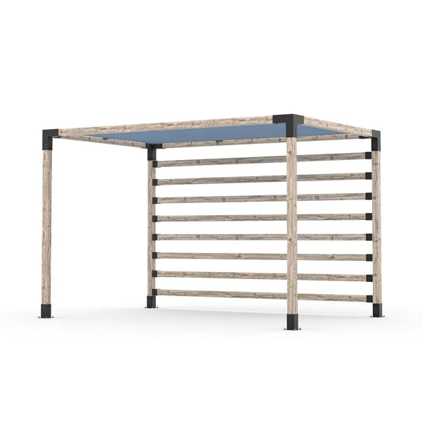 Toja Grid Pergola Kit with Post Wall for 4x4 Wood Posts, 8' x 12' -Denim