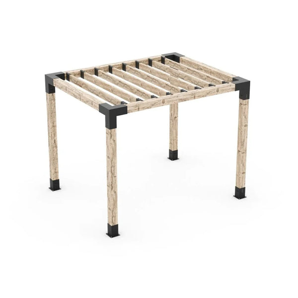 Toja Grid Pergola Kit for 6x6 Wood Posts with KNECT 2x6 Top Rafter Brackets