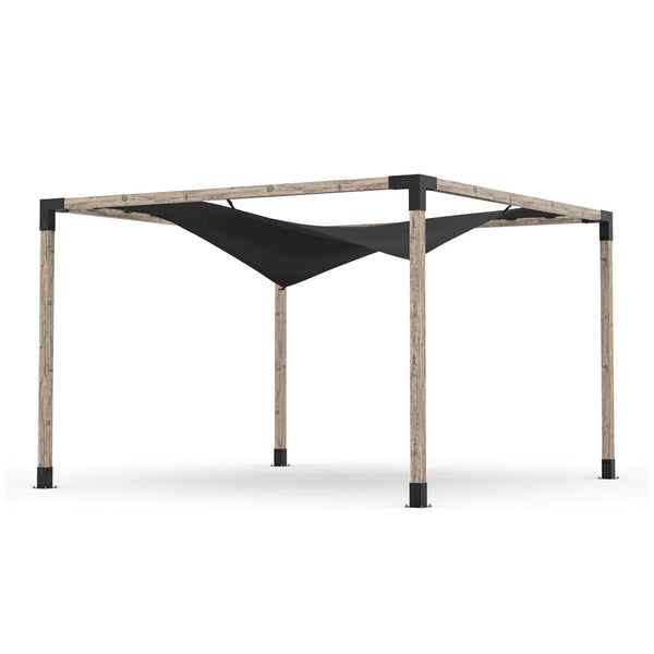 Toja Grid Pergola Kit with Waterproof Wing Top for 4x4 Wood Posts, 12' x 12' -Black