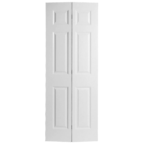 24-inch x 80-inch Primed 6 Panel Hollow Core Textured Interior Bi-fold