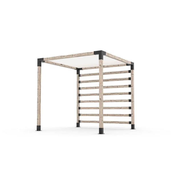 Toja Grid Pergola Kit with Post Wall for 4x4 Wood Posts, 8' x 8' -White