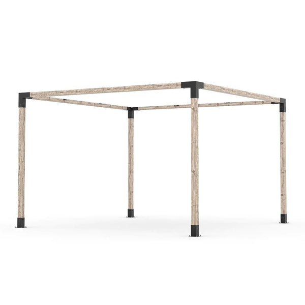 Toja Grid Pergola Kit with SHADE SAIL for 4x4 Wood Posts, 12' x 12' -White