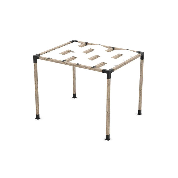 Toja Grid Pergola Kit with Wave Shades for 4x4 Wood Posts, 8' x 10' -White
