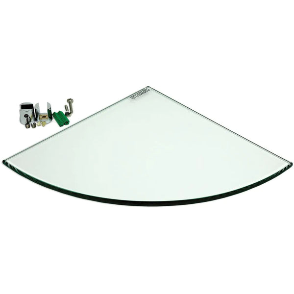 Anatolia 9 in (23 cm) Tempered Glass Corner Shelf - 8mm Surface M. w/hardware
